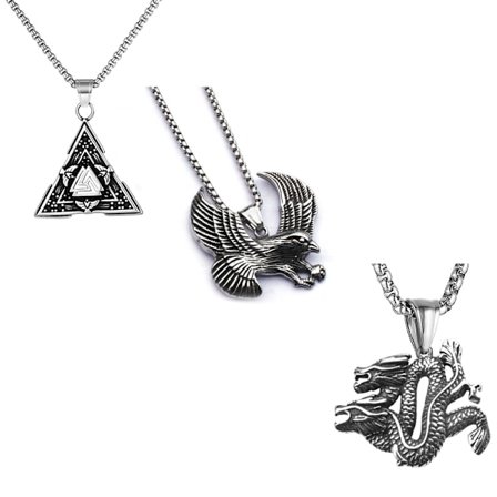 Klassisk halskedja i titanpläterat stål