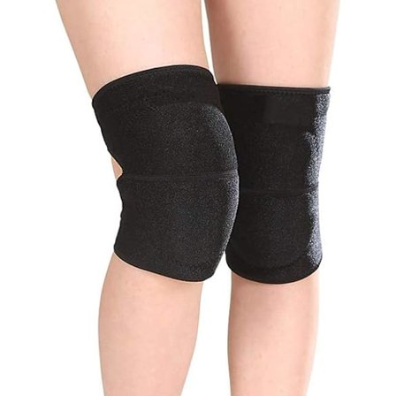 Sports knæbeskyttere, dans for voksne, justerbar (sort, længde 36CM), blød svampmåtte yoga knæbeskyttere til mænd og kvinder, skridsikre knæbeskyttere