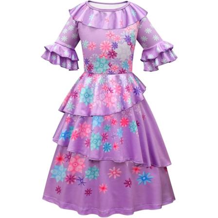 Ks flickor Mirabel klänning kostym Mirabel Madrigal Cosplay Outfit Klä upp med väska