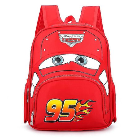 Tegneserie Rygsække Lyn McQueen Bilerne Børn Tegneserie Rygsække Skole Taske Gaver Multi-farve Valgfri(Rød)