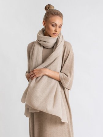 Kashmina - Florlett kashmirskjerf "Flow" - ginger