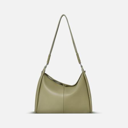 Plissert underarmsveske ensfarget skuldertaske kvinner jenter moteveske stor