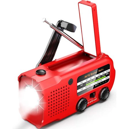 Hgbd-ironsnow 5000mah Auto Alert Nödväderradio, Solar Handvev Bärbar Noaa Am/fm Radio Med Hörlursuttag Power Bank USB Telefonladdare,