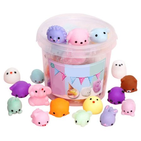 24 st Stressreducerande Leksaker Färgglada Hög Resiliens Mjuka Djur Fidget Leksaker för Barn Stressreducerande Leksaker