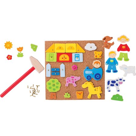 Spikmosaik bondgård - Lyreco - Skola och förskola - Lekmaterial - Bygglek, konstruktion och mosaik