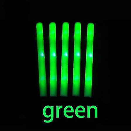 60st Färgglada Glow Sticks Light-up Led Foam Sticks Sponge Glowsticks Rave Glow-green -HG