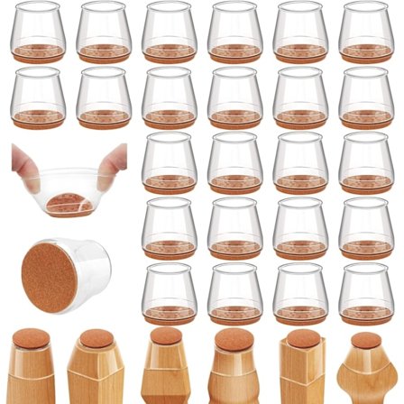 24 stk. Silikon Stolsbensbeskyttere, Filt Møbelpuder til Trægulve, Gummi Stolsbensbeskyttere til