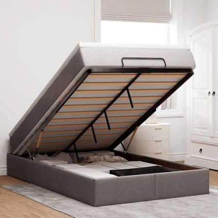 Maison Exclusive - Utsåg sängram med taupe madrass 120x200 cm tyg