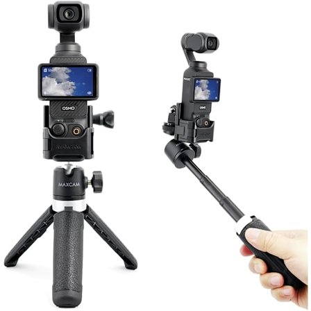 MAXCAM Mini Selfie Stick Stativ Ställ Handtag Kompatibelt med DJI Osmo Pocket 3