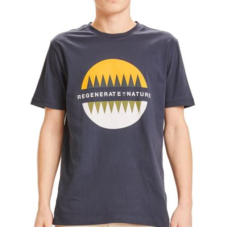 Knowledge Cotton Apparel Men's ALDER RO Regenerated Nature Circle Tee Men short-sleeved sweaters Blue S