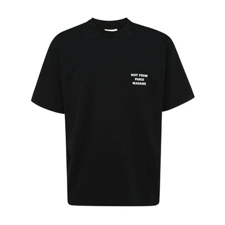 Drole de Monsieur, Slogan Print T-shirt Zwart, Heren, Maat:XS