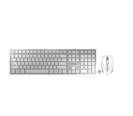 Cherry DW 9100 SLIM - tastatur- og mussett - USA med eurosymbol - hvit, sølv Inn-enhet
