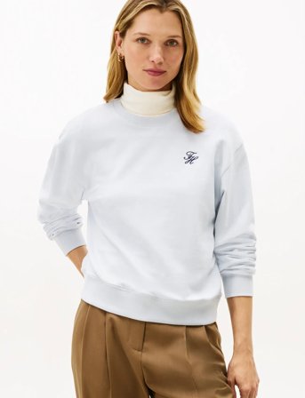 Tommy Hilfiger Th Script Reg Terry Swtshrt - Blue - L