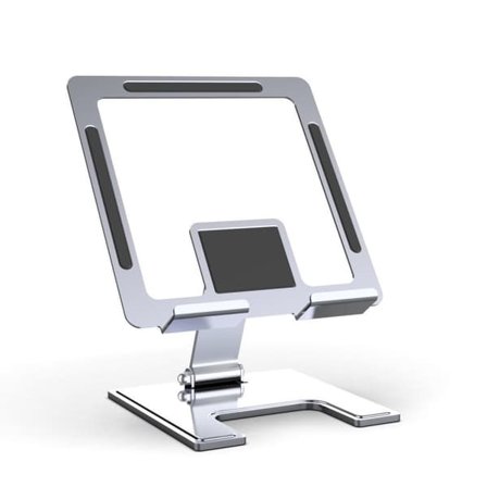 Sammenklappeligt tabletstativ i metal, justerbar iPad-holder til skrivebord med 360° rotation