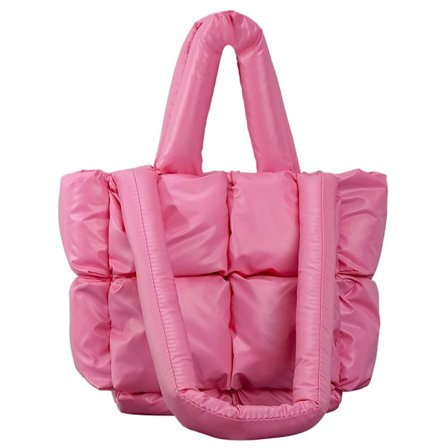Polstring Tote Bag Puffer Quiltet skuldertaske PINK