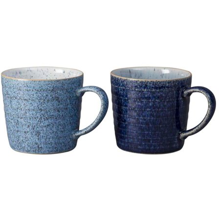 Denby Studio Blue Ridged Mugg 40 cl 2-Pack | Dukning & Servering > Muggar & Koppar > Kopp | Bagaren och Kocken