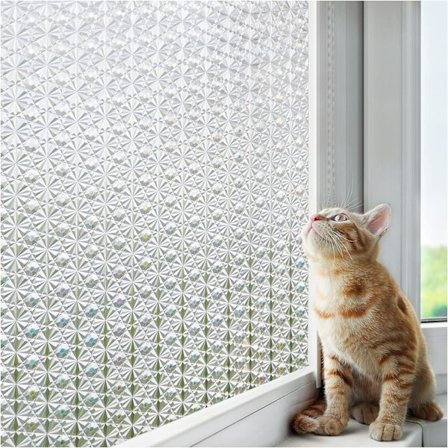 Ikkunakalvo yksityisyys: Yksityisyyskalvo lasi-ikkunoille Himmeä ikkunakalvo Itsekiinnittyvä koristeellinen timantti 3D-kuvioitu staattinen tarttuvuus