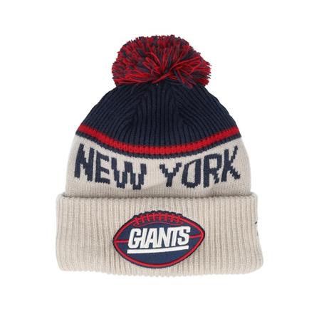 New Era - NFL Beige pom Mütze - New York Giants NFL24 Sideline His Sportknit Stone/Navy Pom @ Hatstore