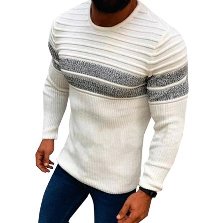 Långärmad Tröja Med Rund Hals För Män Casual Lös Topp