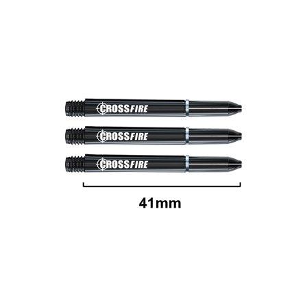 Red Dragon Darts Crossfire Carbon Fibre Shafts 41mm - 6 Shafts (2 Sets) - Black - Extra Short/Short/Intermediate/Medium