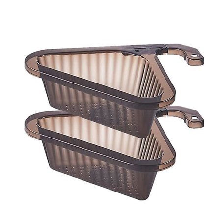 Afvandsfilterkurv 2 stk Justerbar Køkken Trekant Vask Filter Transparent Vask Afvandsbakke D