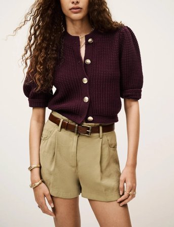 ba&sh Cardigan Garance - Burgundy - 40