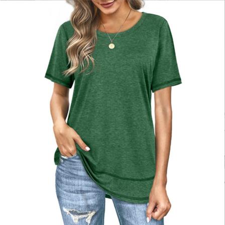 Kortärmad T-shirt För Kvinnor Med Rund Hals