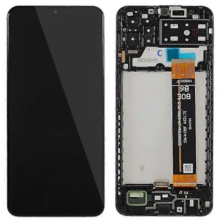 Kompatibel med Samsung Galaxy A13 4G A13 Grade C LCD-skærm og digitizer-samling + ramme udskiftningsdel (uden logo)