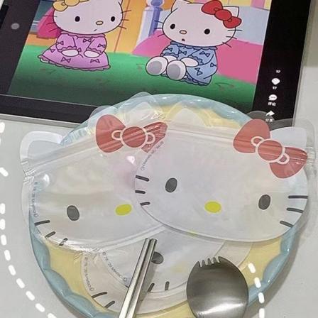 10 kpl läpinäkyvä vetoketjukassi HelloKitty Kuromi Preservative Ba Red