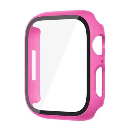 Lasisuojus Apple Watchille 8 7 45mm 44mm 41mm 40mm PC-näyttö Näytönsuoja Kattavuus iWatch Series 3/4/5/6/Se/7/8 Älykellolisävarusteet Rose red 40MM