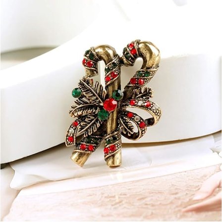 Retro-serie broche Jul med diamantfarvet slikkepind