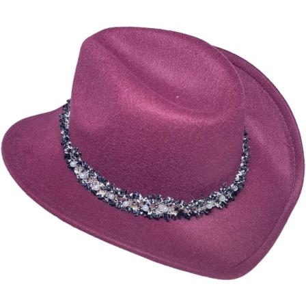 Unisex huopahattu Gunslinger - Western Outback Cowboy Cowgirl Hatut cap - naiset, miehet, Claret