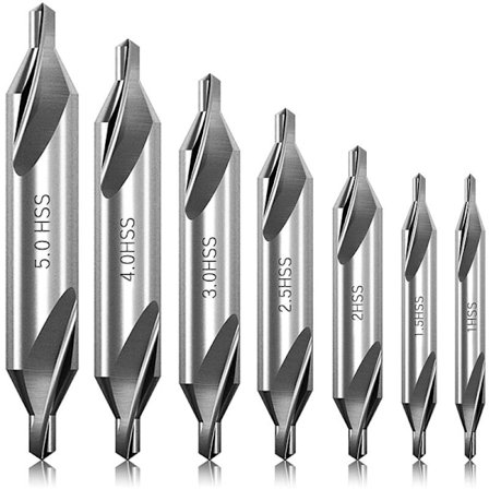 7 stk. serie 60 graders vinkelbor centerbor sæt metalbearbejdning fræseværktøjer