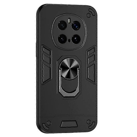 For Honor Magic7 Pro 5G Deksel PC TPU Fallbeskyttende Telefondeksel med Ringstativ - Svart