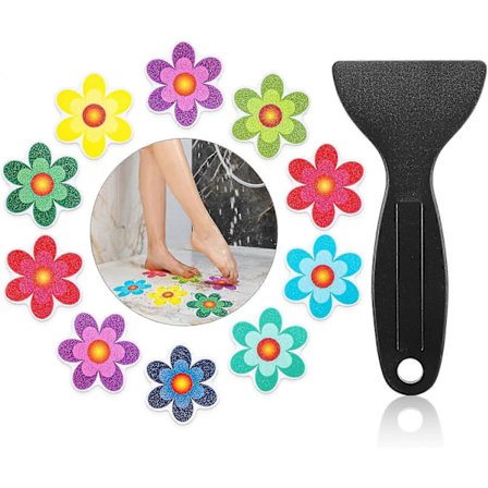 10 stk. skridsikre badekar klistermærker, skridsikre badekar klistermærker brusebad skridsikre selvklæbende strimler blomsterform