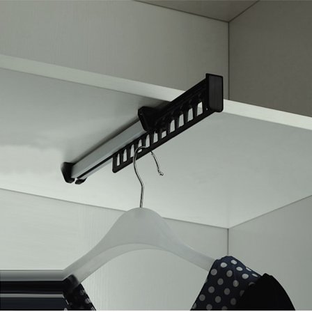 312mm Utdragbar Garderob Stång Klädhängare Organizer Metallställ för 12 Klädhängare