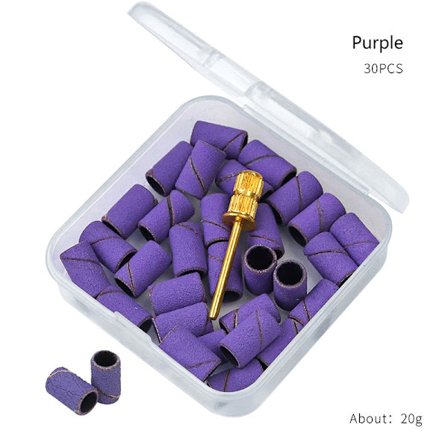 30/100 stk. Ringebånd for neglesliping. Gratis poleringshode