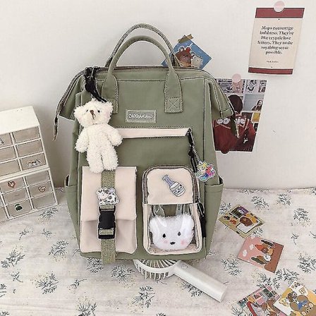 4 st set canvas skolväskor för tonårsflickor ryggsäck kvinnor laptop ryggsäck skolväskor för pojkar resebagpack Mochila Escolar