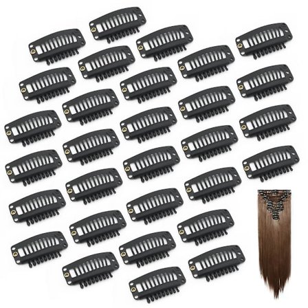 Perukclips, 9 Tänder Små Snap Kam Perukclips, Clips För Peruk, Hårförlängningsclips, Peruktillbehör Clips, 30 Pack