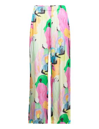 Fatou, 1453 Silk Leveälahkeiset Housut Monivärinen/Kuvioitu STINE GOYA