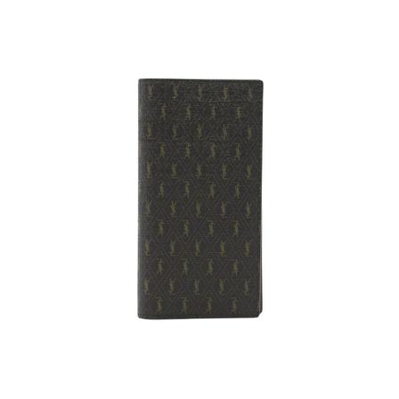 Saint Laurent, The continental monogram Wallet in monogram Brązowy, Mężczyzna, Rozmiar: ONE Size