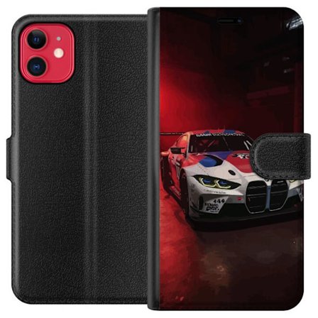 Kompatibel Tegnebogsetui til Apple iPhone 11 BMW racerbil motorsport illustration med dramatisk belysning sportsvogn præstation og bilentusiast tema