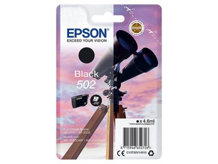 Epson 502 - svart - original - blekkpatron