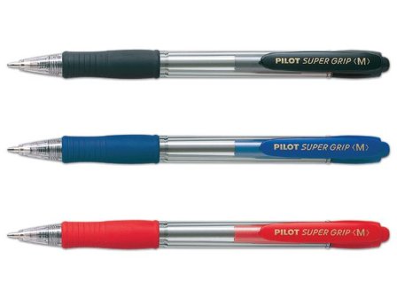 PILOT Kulpenna Super Grip 1,0mm Medium svart - Lyreco - Kontorsmaterial - Pennor - Kulpennor