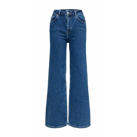 Selected Femme, Vilma HW Wide Topaz Blue Jeans Blauw, Dames, Maat:W26,polyester