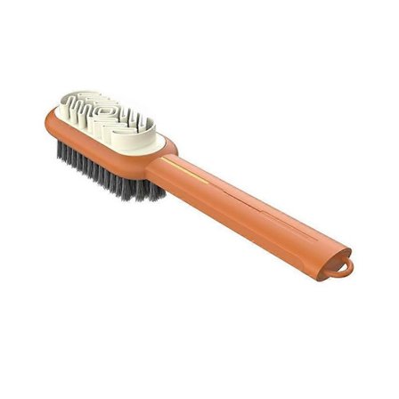 2-in-1 mokkanahkakenkäharja, kaksipuolinen kumipyyhin, pehmeäharjaksinen puhdistaja