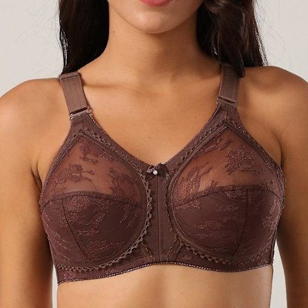Big Minimizer BH Stor storlek Spets BH Dam Sexig Ofodrad Full täckning Ultra Tunna Trådlösa Justerade remmar Underkläder Ämne, kaffe