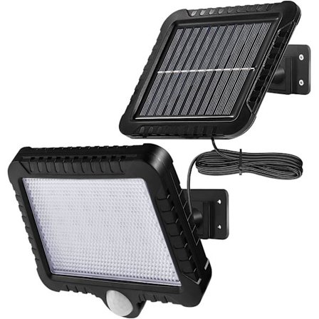 Utendørs solcellelys med bevegelsessensor IP65 vanntett LED-flomlys