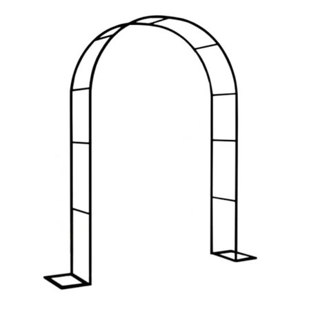 Metall Rosebue, værbestandig, romantisk slyngebue, dekorative spisser, HxBxD 255 x 140 x 38 cm, mørkegrønn
