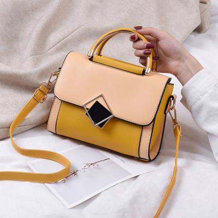 Naisten naisten käsilaukku Crossbody Olkalaukku Ins Fashion Contrast Color Yellow